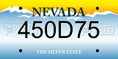 450D75 Nevada License Plate