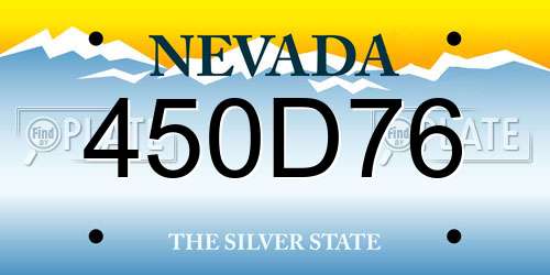 450D76 Nevada License Plate