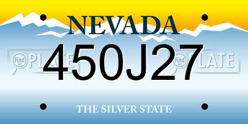 450J27 Nevada License Plate