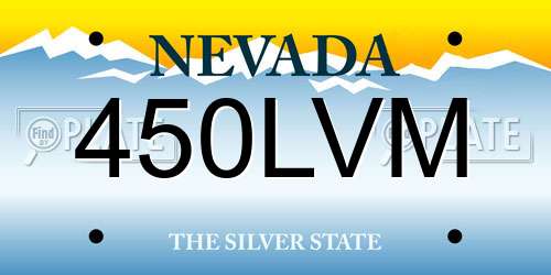 450LVM Nevada License Plate
