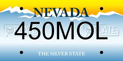 450MOL Nevada License Plate