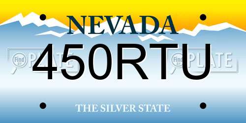 450RTU Nevada License Plate