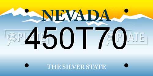 450T70 Nevada License Plate