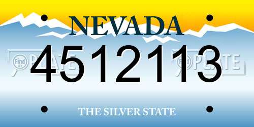 4512113 Nevada License Plate