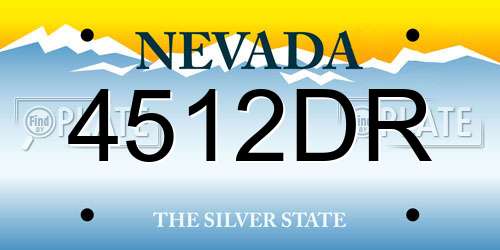 4512DR Nevada License Plate