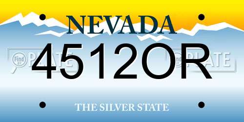 4512OR Nevada License Plate