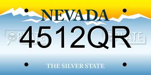 4512QR Nevada License Plate