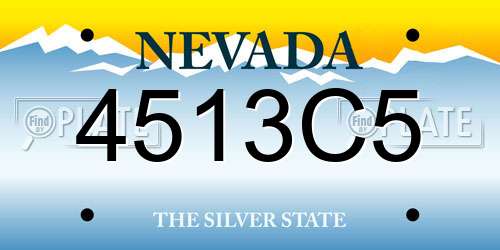 4513C5 Nevada License Plate