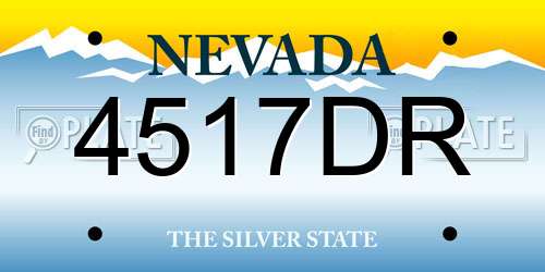 4517DR Nevada License Plate