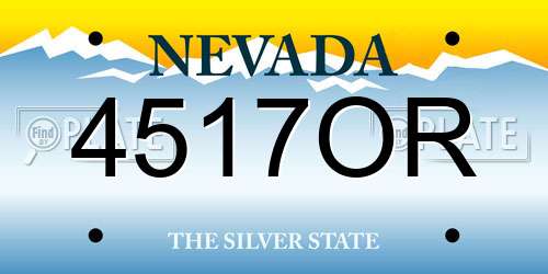 4517OR Nevada License Plate