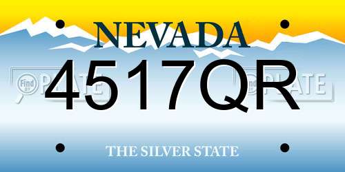 4517QR Nevada License Plate