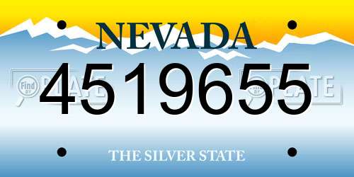 4519655 Nevada License Plate
