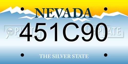 451C90 Nevada License Plate