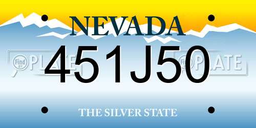451J50 Nevada License Plate