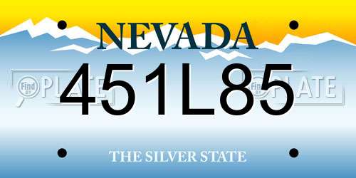 451L85 Nevada License Plate