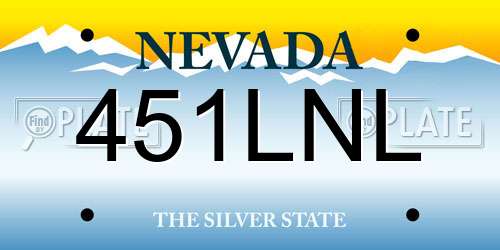 451LNL Nevada License Plate