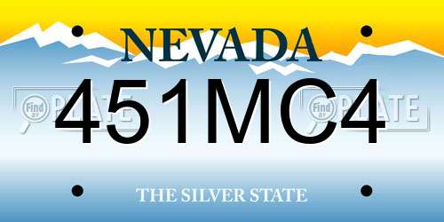 451MC4 Nevada License Plate
