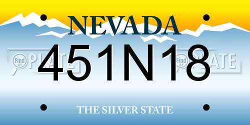 451N18 Nevada License Plate