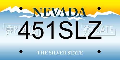 451SLZ Nevada License Plate