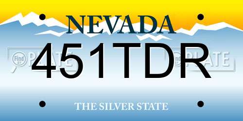 451TDR Nevada License Plate