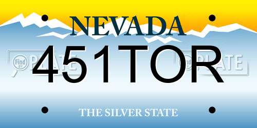 451TOR Nevada License Plate