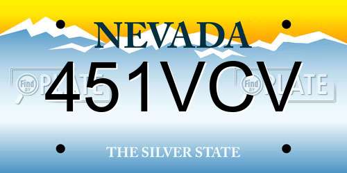 451VCV Nevada License Plate