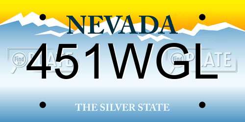 451WGL Nevada License Plate