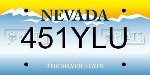 451YLU Nevada License Plate