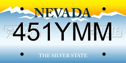 451YMM Nevada License Plate