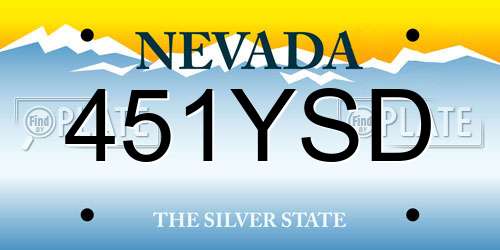 451YSD Nevada License Plate