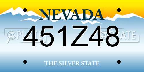 451Z48 Nevada License Plate