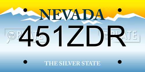 451ZDR Nevada License Plate