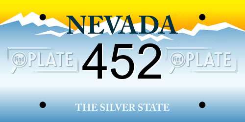 452 Nevada License Plate