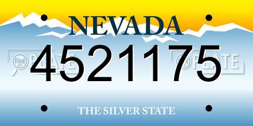 4521175 Nevada License Plate