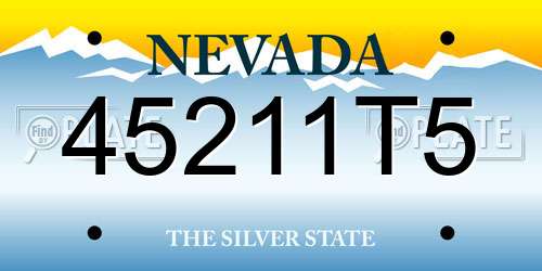 45211T5 Nevada License Plate