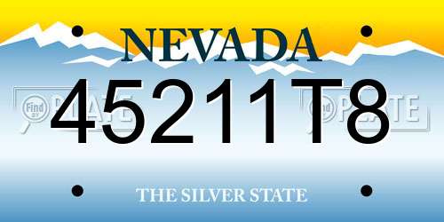 45211T8 Nevada License Plate