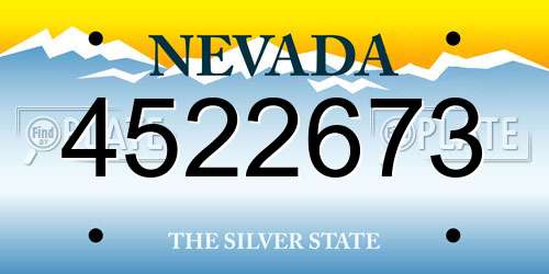 4522673 Nevada License Plate