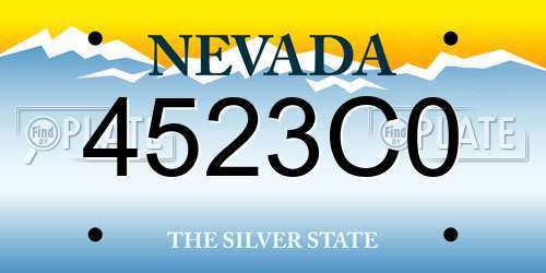 4523C0 Nevada License Plate