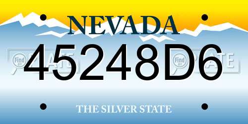 45248D6 Nevada License Plate