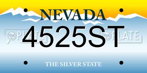 4525ST Nevada License Plate