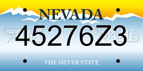 45276Z3 Nevada License Plate