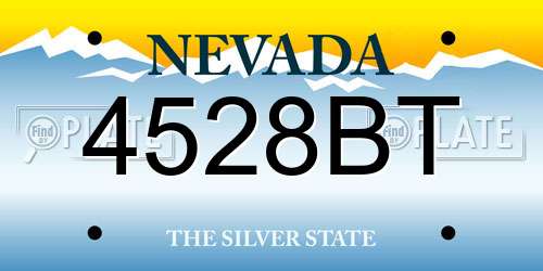 4528BT Nevada License Plate