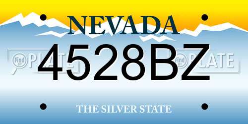 4528BZ Nevada License Plate
