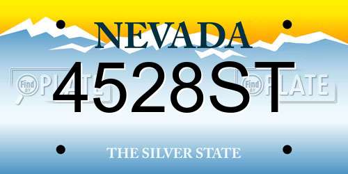 4528ST Nevada License Plate