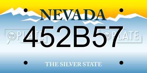 452B57 Nevada License Plate