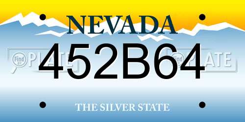452B64 Nevada License Plate