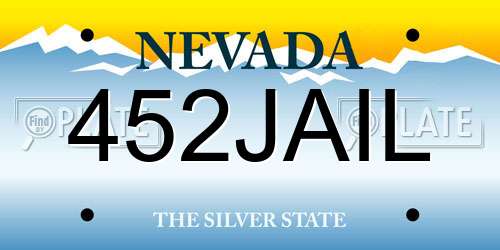 452JAIL Nevada License Plate