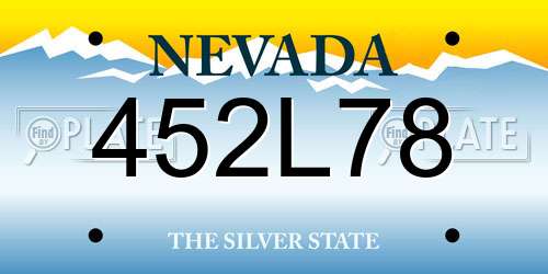452L78 Nevada License Plate