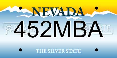 452MBA Nevada License Plate