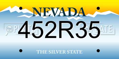 452R35 Nevada License Plate